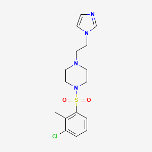 molecular formula C16H21ClN4O2S B2745534 1-(2-(1H-咪唑-1-基)乙基)-4-((3-氯-2-甲基苯基)磺酰)哌嗪 CAS No. 1396887-30-1
