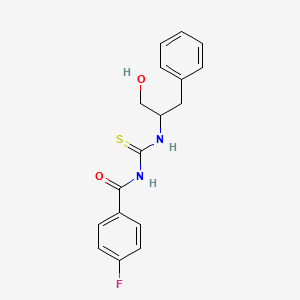 molecular formula C17H17FN2O2S B2745545 N-(1-benzyl-2-hydroxyethyl)-N'-(4-fluorobenzoyl)thiourea CAS No. 338963-02-3