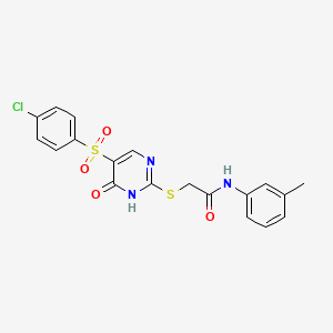 2-((5-((4-chlorophenyl)sulfonyl)-6-oxo-1,6-dihydropyrimidin-2-yl)thio)-N-(m-tolyl)acetamide