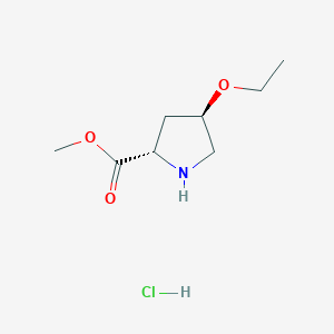 molecular formula C8H16ClNO3 B2745556 甲酸(2S,4R)-4-乙氧基吡咯啉-2-羧酸;盐酸盐 CAS No. 2287249-69-6