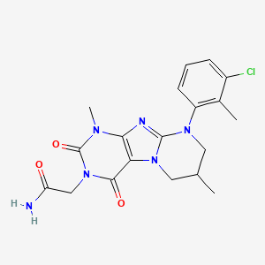molecular formula C19H21ClN6O3 B2745560 2-[9-(3-氯-2-甲基苯基)-1,7-二甲基-2,4-二氧-7,8-二氢-6H-嘌呤[7,8-a]嘧啶-3-基]乙酰胺 CAS No. 877617-77-1