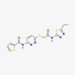 N-(6-((2-((5-ethyl-1,3,4-thiadiazol-2-yl)amino)-2-oxoethyl)thio)pyridazin-3-yl)thiophene-2-carboxamide
