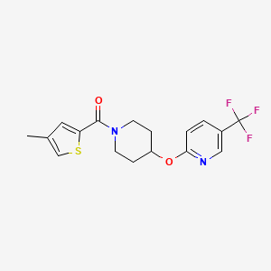 molecular formula C17H17F3N2O2S B2745569 (4-甲硫代噻吩-2-基)(4-((5-(三氟甲基)吡啶-2-基)氧基)哌啶-1-基)甲酮 CAS No. 1421451-57-1