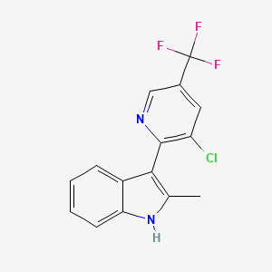 molecular formula C15H10ClF3N2 B2745575 3-[3-chloro-5-(trifluoromethyl)pyridin-2-yl]-2-methyl-1H-indole CAS No. 344277-46-9