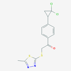 1-[4-(2,2-Dichlorocyclopropyl)phenyl]-2-[(5-methyl-1,3,4-thiadiazol-2-yl)sulfanyl]ethanone