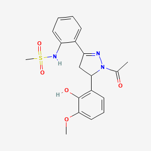 N-(2-(1-acetyl-5-(2-hydroxy-3-methoxyphenyl)-4,5-dihydro-1H-pyrazol-3-yl)phenyl)methanesulfonamide