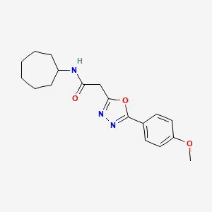 N-cycloheptyl-2-(5-(4-methoxyphenyl)-1,3,4-oxadiazol-2-yl)acetamide