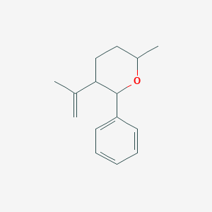 molecular formula C15H20O B2745596 6-甲基-2-苯基-3-(丙-1-烯-2-基)四氢-2H-吡喃 CAS No. 497820-22-1
