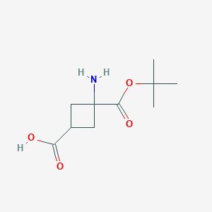 molecular formula C10H17NO4 B2745597 3-Amino-3-[(2-methylpropan-2-yl)oxycarbonyl]cyclobutane-1-carboxylic acid CAS No. 2248173-47-7