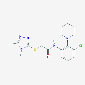 N-[3-chloro-2-(piperidin-1-yl)phenyl]-2-[(4,5-dimethyl-4H-1,2,4-triazol-3-yl)sulfanyl]acetamide