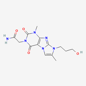 2-(8-(3-hydroxypropyl)-1,7-dimethyl-2,4-dioxo-1H-imidazo[2,1-f]purin-3(2H,4H,8H)-yl)acetamide
