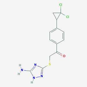 molecular formula C13H12Cl2N4OS B274562 2-[(5-amino-4H-1,2,4-triazol-3-yl)sulfanyl]-1-[4-(2,2-dichlorocyclopropyl)phenyl]ethanone 