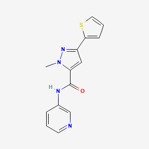 molecular formula C14H12N4OS B2745629 1-methyl-N-(pyridin-3-yl)-3-(thiophen-2-yl)-1H-pyrazole-5-carboxamide CAS No. 1219903-65-7