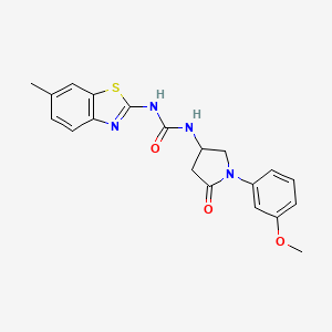 molecular formula C20H20N4O3S B2745632 1-(1-(3-Methoxyphenyl)-5-oxopyrrolidin-3-yl)-3-(6-methylbenzo[d]thiazol-2-yl)urea CAS No. 891098-66-1
