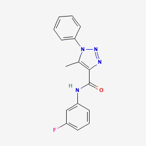 molecular formula C16H13FN4O B2745648 N-(3-氟苯基)-5-甲基-1-苯基-1H-1,2,3-噻唑-4-甲酰胺 CAS No. 866846-54-0