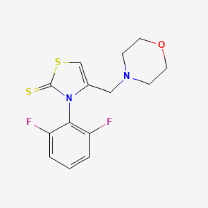 molecular formula C14H14F2N2OS2 B2745650 3-(2,6-difluorophenyl)-4-(morpholinomethyl)-1,3-thiazole-2(3H)-thione CAS No. 866153-87-9