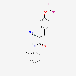 molecular formula C19H16F2N2O2 B2745655 2-cyano-3-[4-(difluoromethoxy)phenyl]-N-(2,4-dimethylphenyl)prop-2-enamide CAS No. 727694-10-2