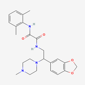 molecular formula C24H30N4O4 B2745657 N-[2-(1,3-benzodioxol-5-yl)-2-(4-methylpiperazin-1-yl)ethyl]-N'-(2,6-dimethylphenyl)ethanediamide CAS No. 896342-51-1