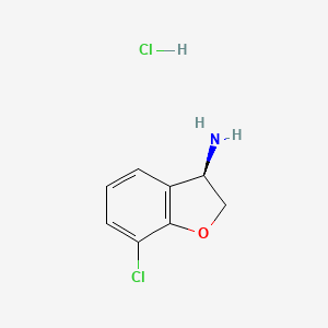 molecular formula C8H9Cl2NO B2745685 (3R)-7-氯-2,3-二氢-1-苯并呋喃-3-胺 盐酸盐 CAS No. 2102410-13-7