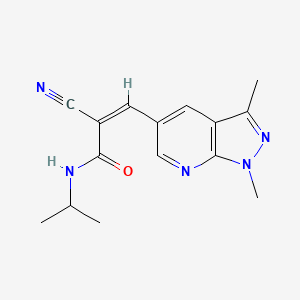 molecular formula C15H17N5O B2745686 (Z)-2-氰基-3-(1,3-二甲基吡嗪并[3,4-b]吡啶-5-基)-N-丙基丙-2-烯酰胺 CAS No. 1241698-11-2