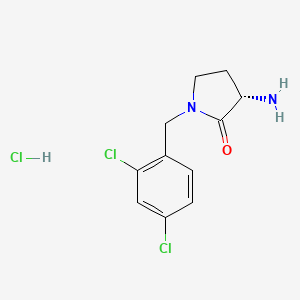 molecular formula C11H13Cl3N2O B2745691 (S)-3-Amino-1-(2,4-dichlorobenzyl) pyrrolidin-2-one HCl CAS No. 1951425-07-2