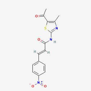 molecular formula C15H13N3O4S B2745693 (E)-N-(5-acetyl-4-methylthiazol-2-yl)-3-(4-nitrophenyl)acrylamide CAS No. 476317-05-2