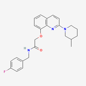 molecular formula C24H26FN3O2 B2745698 N-(4-fluorobenzyl)-2-((2-(3-methylpiperidin-1-yl)quinolin-8-yl)oxy)acetamide CAS No. 921578-61-2