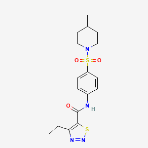 4-ethyl-N-[4-(4-methylpiperidin-1-yl)sulfonylphenyl]thiadiazole-5-carboxamide