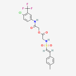 [2-[4-chloro-3-(trifluoromethyl)anilino]-2-oxoethyl] 2-[[(E)-2-(4-methylphenyl)ethenyl]sulfonylamino]acetate