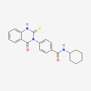 N-cyclohexyl-4-(4-oxo-2-sulfanylidene-1H-quinazolin-3-yl)benzamide