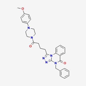molecular formula C31H32N6O3 B2745778 4-benzyl-1-(4-(4-(4-methoxyphenyl)piperazin-1-yl)-4-oxobutyl)-[1,2,4]triazolo[4,3-a]quinazolin-5(4H)-one CAS No. 866812-17-1