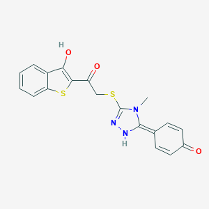 4-[3-[2-(3-hydroxy-1-benzothiophen-2-yl)-2-oxoethyl]sulfanyl-4-methyl-1H-1,2,4-triazol-5-ylidene]cyclohexa-2,5-dien-1-one