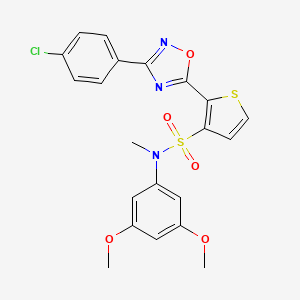 molecular formula C21H18ClN3O5S2 B2745808 2-[3-(4-chlorophenyl)-1,2,4-oxadiazol-5-yl]-N-(3,5-dimethoxyphenyl)-N-methylthiophene-3-sulfonamide CAS No. 1105246-68-1