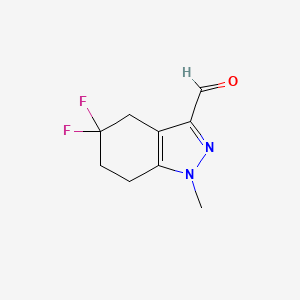 molecular formula C9H10F2N2O B2745812 5,5-Difluoro-1-methyl-6,7-dihydro-4H-indazole-3-carbaldehyde CAS No. 2460756-83-4