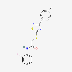 N-(2-fluorophenyl)-2-((3-(p-tolyl)-1,2,4-thiadiazol-5-yl)thio)acetamide
