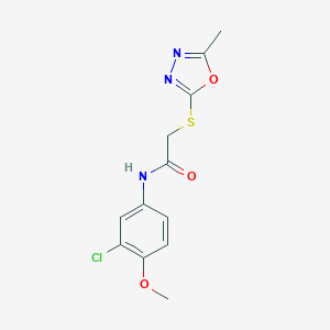 N-(3-chloro-4-methoxyphenyl)-2-[(5-methyl-1,3,4-oxadiazol-2-yl)sulfanyl]acetamide