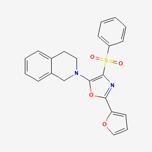 molecular formula C22H18N2O4S B2745825 2-[2-(Furan-2-yl)-4-(phenylsulfonyl)-1,3-oxazol-5-yl]-1,2,3,4-tetrahydroisoquinoline CAS No. 862793-33-7