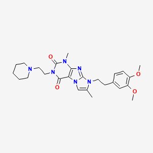 8-(3,4-dimethoxyphenethyl)-1,7-dimethyl-3-(2-(piperidin-1-yl)ethyl)-1H-imidazo[2,1-f]purine-2,4(3H,8H)-dione