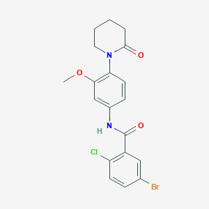 molecular formula C19H18BrClN2O3 B2745829 5-bromo-2-chloro-N-[3-methoxy-4-(2-oxopiperidin-1-yl)phenyl]benzamide CAS No. 941918-78-1
