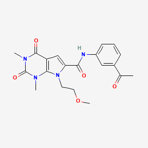 molecular formula C20H22N4O5 B2745833 N-(3-acetylphenyl)-7-(2-methoxyethyl)-1,3-dimethyl-2,4-dioxo-2,3,4,7-tetrahydro-1H-pyrrolo[2,3-d]pyrimidine-6-carboxamide CAS No. 1021257-49-7