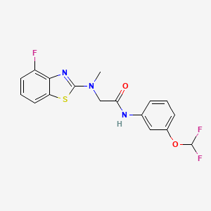 molecular formula C17H14F3N3O2S B2745839 N-(3-(二氟甲氧基)苯基)-2-((4-氟苯并[d]噻唑-2-基)(甲基)氨基)乙酰胺 CAS No. 1351651-85-8