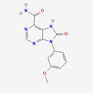 molecular formula C13H11N5O3 B2745843 9-(3-甲氧基苯基)-8-氧代-8,9-二氢-7H-嘌呤-6-甲酰胺 CAS No. 942010-20-0