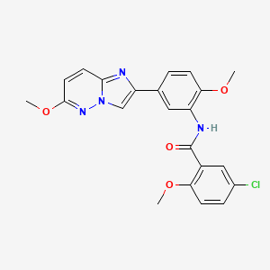 molecular formula C22H19ClN4O4 B2745859 5-chloro-2-methoxy-N-(2-methoxy-5-(6-methoxyimidazo[1,2-b]pyridazin-2-yl)phenyl)benzamide CAS No. 953150-13-5