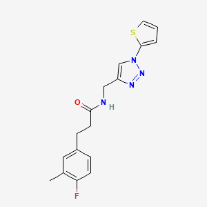 molecular formula C17H17FN4OS B2745861 3-(4-氟-3-甲基苯基)-N-((1-(噻吩-2-基)-1H-1,2,3-三唑-4-基)甲基)丙酰胺 CAS No. 2319839-33-1