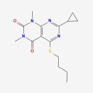 molecular formula C15H20N4O2S B2745863 5-Butylsulfanyl-7-cyclopropyl-1,3-dimethylpyrimido[4,5-d]pyrimidine-2,4-dione CAS No. 863002-90-8