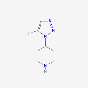 molecular formula C7H12ClIN4 B2745865 4-(5-iodo-1H-1,2,3-triazol-1-yl)piperidine CAS No. 1955524-22-7