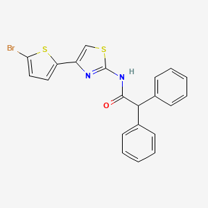 molecular formula C21H15BrN2OS2 B2745866 N-[4-(5-bromothiophen-2-yl)-1,3-thiazol-2-yl]-2,2-diphenylacetamide CAS No. 325977-26-2