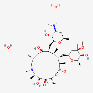 molecular formula C40H80N2O12 B2745876 11-{[4-(Dimethylamino)-3-hydroxy-6-methyloxan-2-yl]methyl}-2-ethyl-3,4,10-trihydroxy-13-[(5-hydroxy-4-methoxy-4,6-dimethyloxan-2-yl)methyl]-3,5,6,8,10,12,14-heptamethyl-1-oxa-6-azacyclopentadecan-15-one dihydrate CAS No. 2034201-16-4
