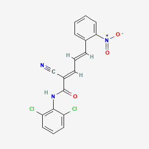 (2E,4E)-2-cyano-N-(2,6-dichlorophenyl)-5-(2-nitrophenyl)penta-2,4-dienamide