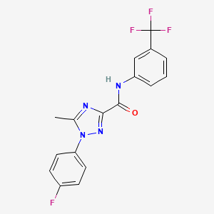 molecular formula C17H12F4N4O B2745888 1-(4-fluorophenyl)-5-methyl-N-[3-(trifluoromethyl)phenyl]-1H-1,2,4-triazole-3-carboxamide CAS No. 338398-08-6